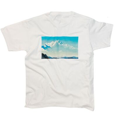 Roerich Blue Mountain Himalaya T-Shirt Minimaliste Japonais