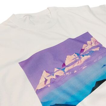 Roerich Himalayas T-shirt minimaliste avec violet rose 3