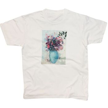 T-shirt Fleurs de Redon dans un vase turquoise Belle fleur 1