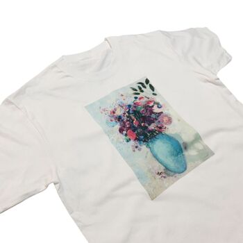 T-shirt Fleurs de Redon dans un vase turquoise Belle fleur 3