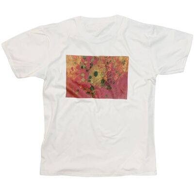 Redon Kapuzinerkresse roter Blumen-T - Shirt