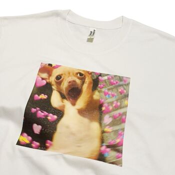 T-shirt drôle de coeur d'amour de chien, impression de mème 3
