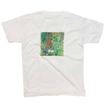 Gustav Klimt T-Shirt Blumengarten Helle Vintage Blumenkunst