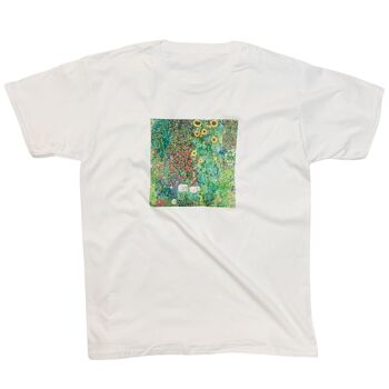 T-shirt Gustav Klimt Flower Garden Bright Floral Vintage Art 1
