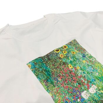 T-shirt Gustav Klimt Flower Garden Bright Floral Vintage Art 4