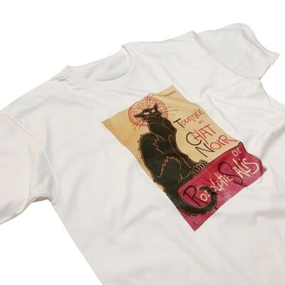 Tournée du Chat Noir T-shirt imprimé d'art gothique vintage