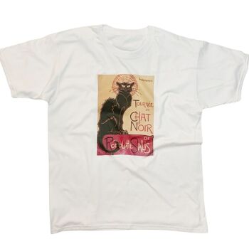 Tournée du Chat Noir T-shirt imprimé d'art gothique vintage 3