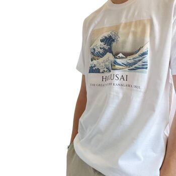 T-shirt Hokusai Great Wave au large de Kanazawa avec titre 4