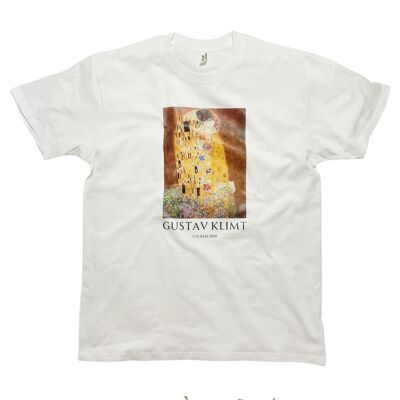 T-shirt Gustav Klimt Il bacio con titolo estetico