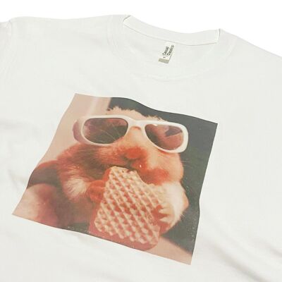 Hamster Wearing Glasses Funny T-Shirt Cool Hamster Meme