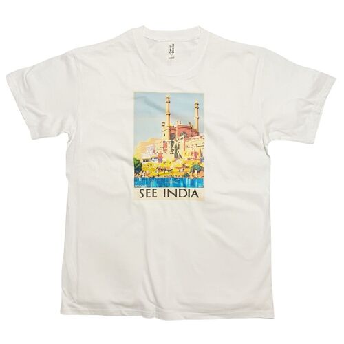 India Travel Poster T-Shirt Vintage Colourful Art Print Top