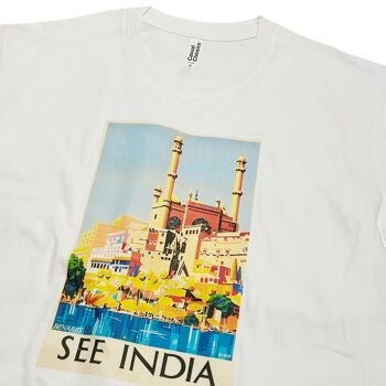 T-shirt avec affiche de voyage en Inde, haut imprimé d'art coloré Vintage 3