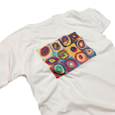 Kandinsky-Quadrate mit T-Shirt mit konzentrischen Kreisen