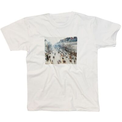 Camiseta El Boulevard Montmartre de noche Camille Pissarro