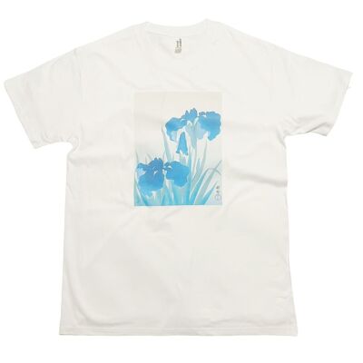 T-shirt di arte giapponese con gatto Ohara Koson e ciotola di pesci rossi
