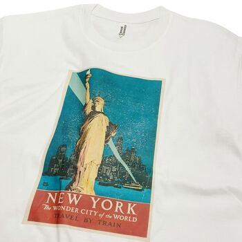 T-Shirt Vintage New York, affiche de voyage, Statue de la Liberté 3