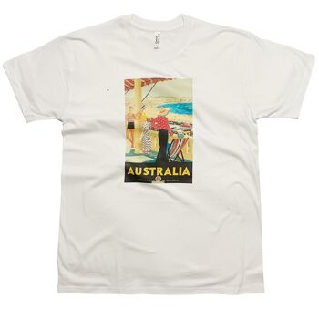 Australie Vintage affiche de voyage T-Shirt plage Art côtier 1