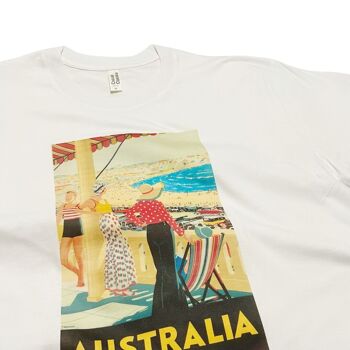Australie Vintage affiche de voyage T-Shirt plage Art côtier 3