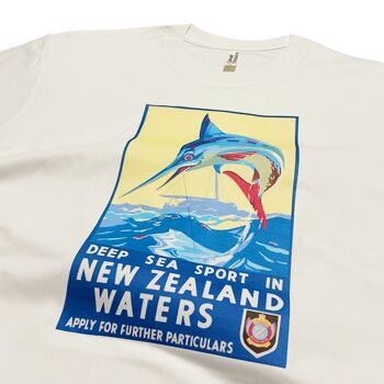 T-Shirt de pêche à l'épée de nouvelle-zélande, affiche de voyage Vintage, Art 3
