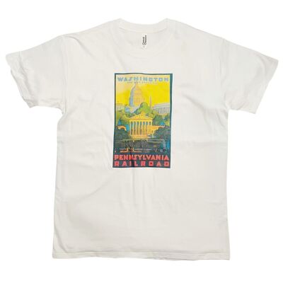 T-shirt con poster da viaggio Washington USA, arte vintage