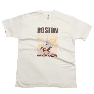 Boston USA Travel Poster T-Shirt Vintage Art Massachusetts