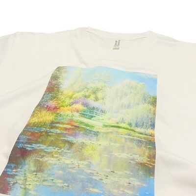 T-shirt Art coloré du pont de l'étang aux nénuphars de Claude Monet