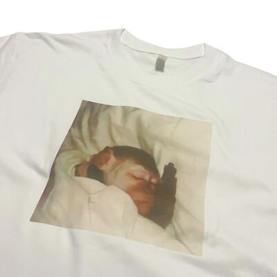 Camiseta divertida con diseño de mono durmiente