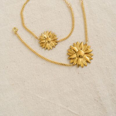 Daisy - bracelet doré à l'or fin - flower power