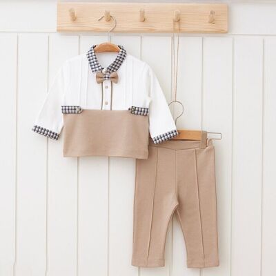 100% Cotton Baby Boy Stylish Set with Bow Tie