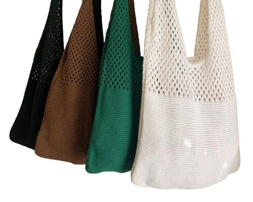 Knitted Crochet Shoulder Bag Eco Friendly Boho Aesthetic