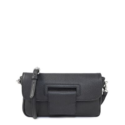 Sac baguette cuir grainé BONN 29 noir