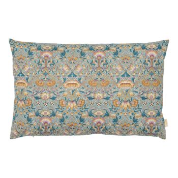 Coussin William Morris Lodden bleu poussiéreux 50x33 1