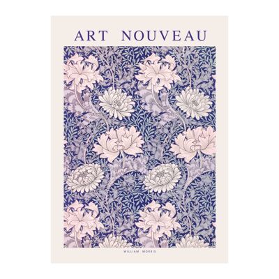 Affiche William Morris Art Nouveau Bleu