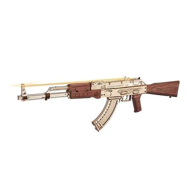 Puzzle 3D en bois DIY Fusil d'assaut AK-47, Robotime, LQ901, 71.7×5.6×21.5 cm