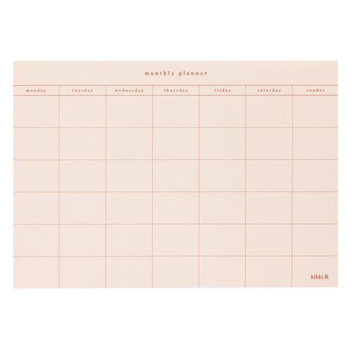 A4 monthly planner pad almond: self