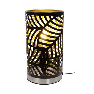 Lámpara de mesa Akana de metal negro y dorado