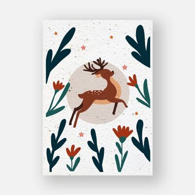 Plantable card - Christmas reindeer