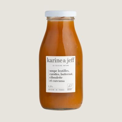 Soupe lentilles, carottes, butternut ciboulette et curcuma 0.25L