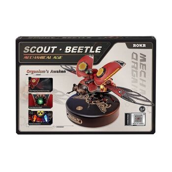 Kit de construction en plastique 3D DIY Scout Beetle/Beetle, Robotime, MI02, 10×19,5×9,5 cm 4