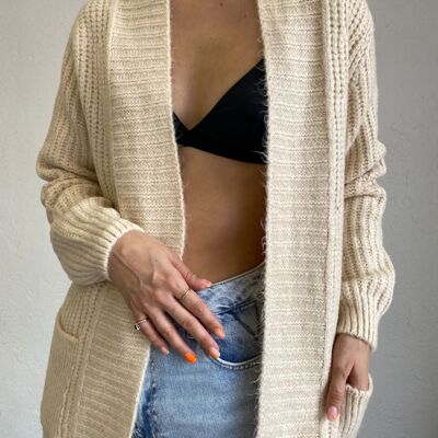 ECRU knitted vest - DOLI