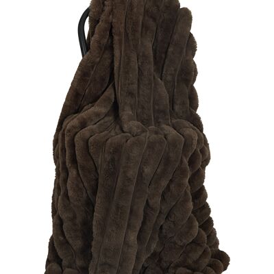 Exclusive striped Big Blanket - Wave L - Brown