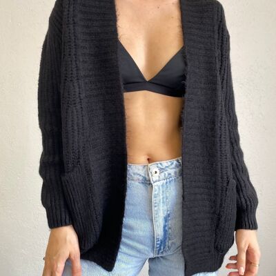 BLACK knitted vest - DOLI