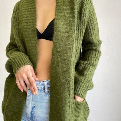 KHAKI knitted vest - DOLI