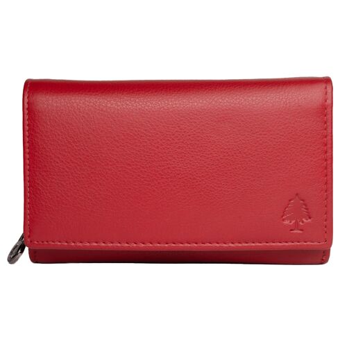 Yuki Große Geldbörse Damen Portemonnaie Leder Rot RFID Schutz