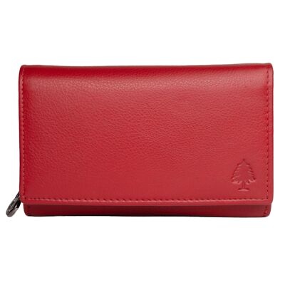 Yuki Grand Portefeuille Femme Portefeuille Cuir Rouge Protection RFID