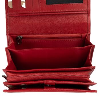 Yuki Grand Portefeuille Femme Portefeuille Cuir Rouge Protection RFID 2