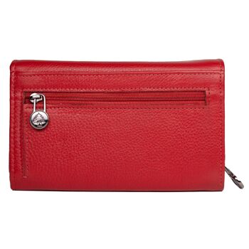 Yuki Grand Portefeuille Femme Portefeuille Cuir Rouge Protection RFID 5