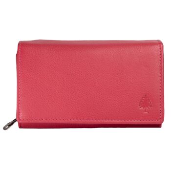 Yuki Grand Portefeuille Femme Portefeuille Cuir Rouge Protection RFID 16