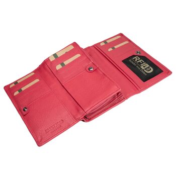 Yuki Grand Portefeuille Femme Portefeuille Cuir Rouge Protection RFID 19