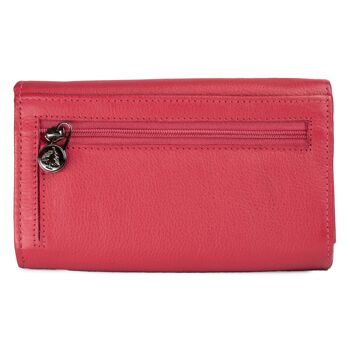 Yuki Grand Portefeuille Femme Portefeuille Cuir Rouge Protection RFID 20
